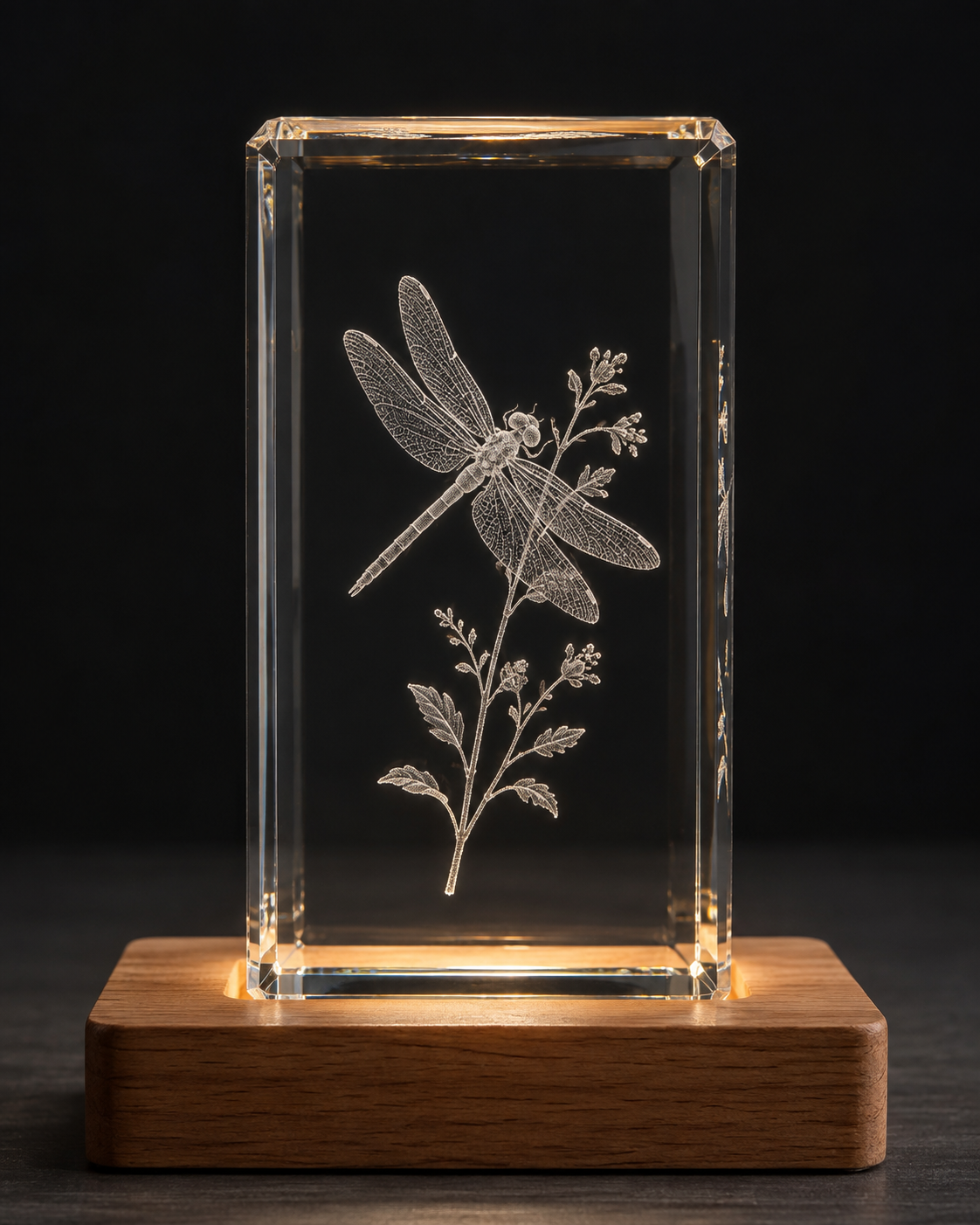 Lighted Beveled Crystal Keepsake