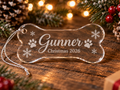 Pet Christmas Crystal Bone Ornament
