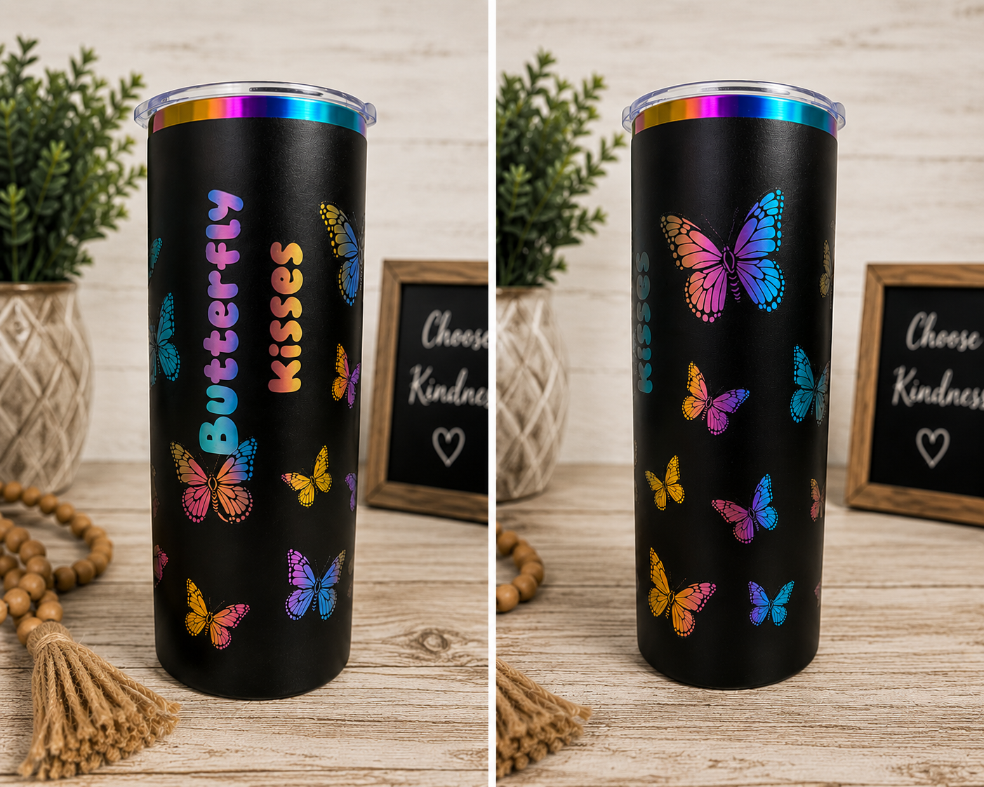 Butterfly Kisses Rainbow Tumbler