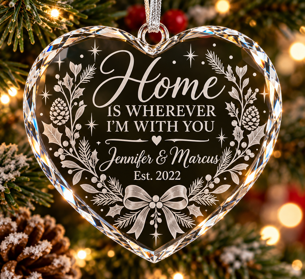 Home Is Wherever I’m With You Crystal Heart Ornament