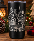 Christmas Deer & Winter Scene Laser Engraved 20 oz Tumbler