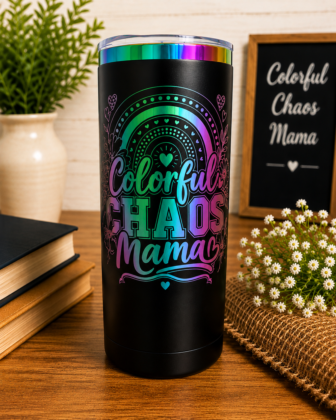 Colorful Chaos Mama Tumbler