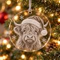 Highland Cow Christmas Ornament