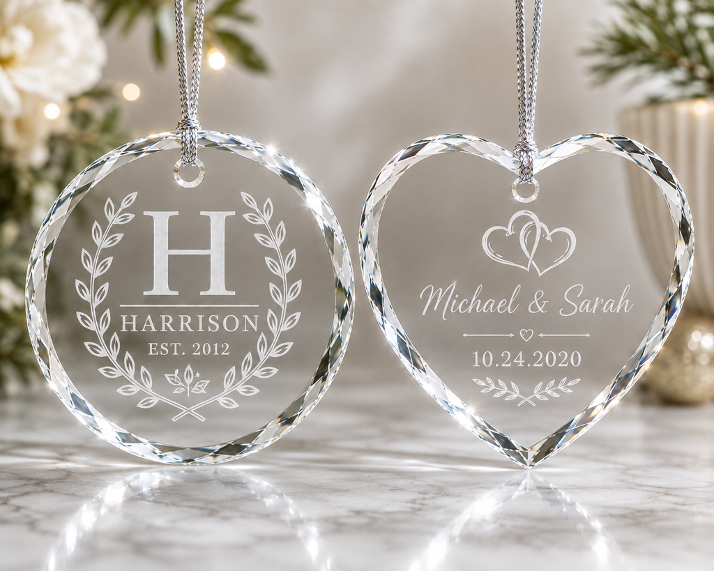 Crystal Keepsake Ornament – Round, Heart, or Bone