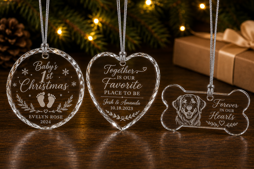 Crystal Keepsake Ornament – Round, Heart, or Bone