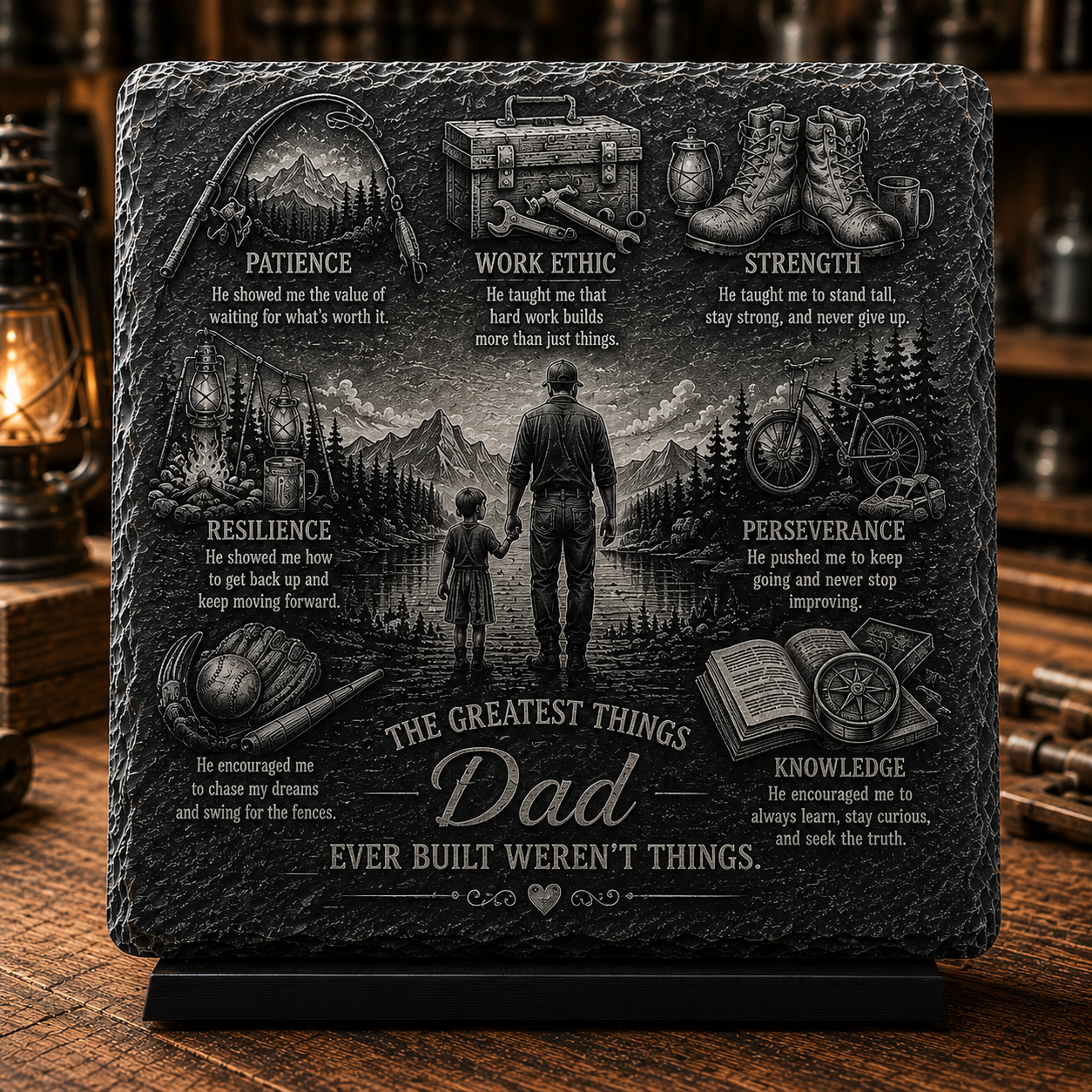 Dad’s Legacy Slate Coaster Set of 4