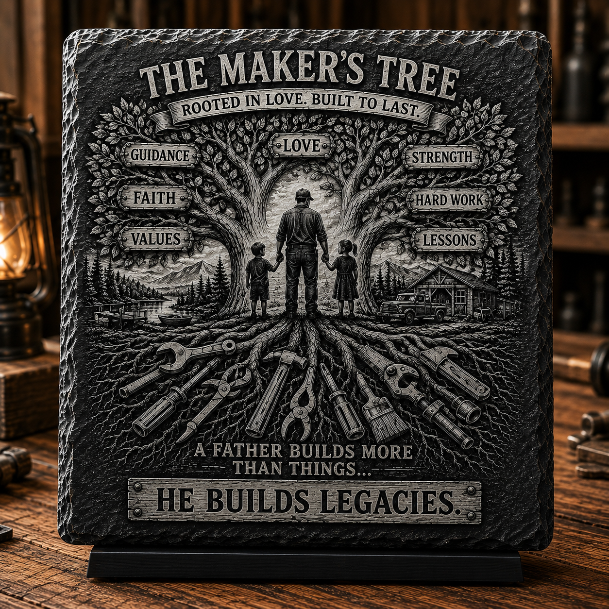 Dad’s Legacy Slate Coaster Set of 4