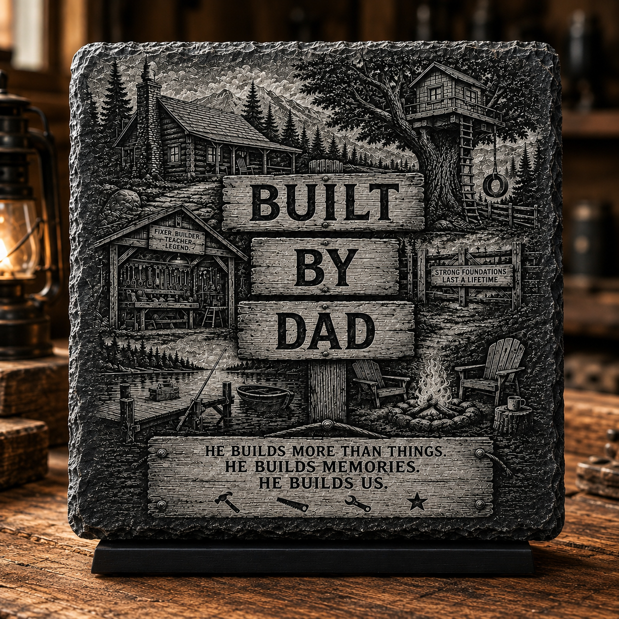 Dad’s Legacy Slate Coaster Set of 4