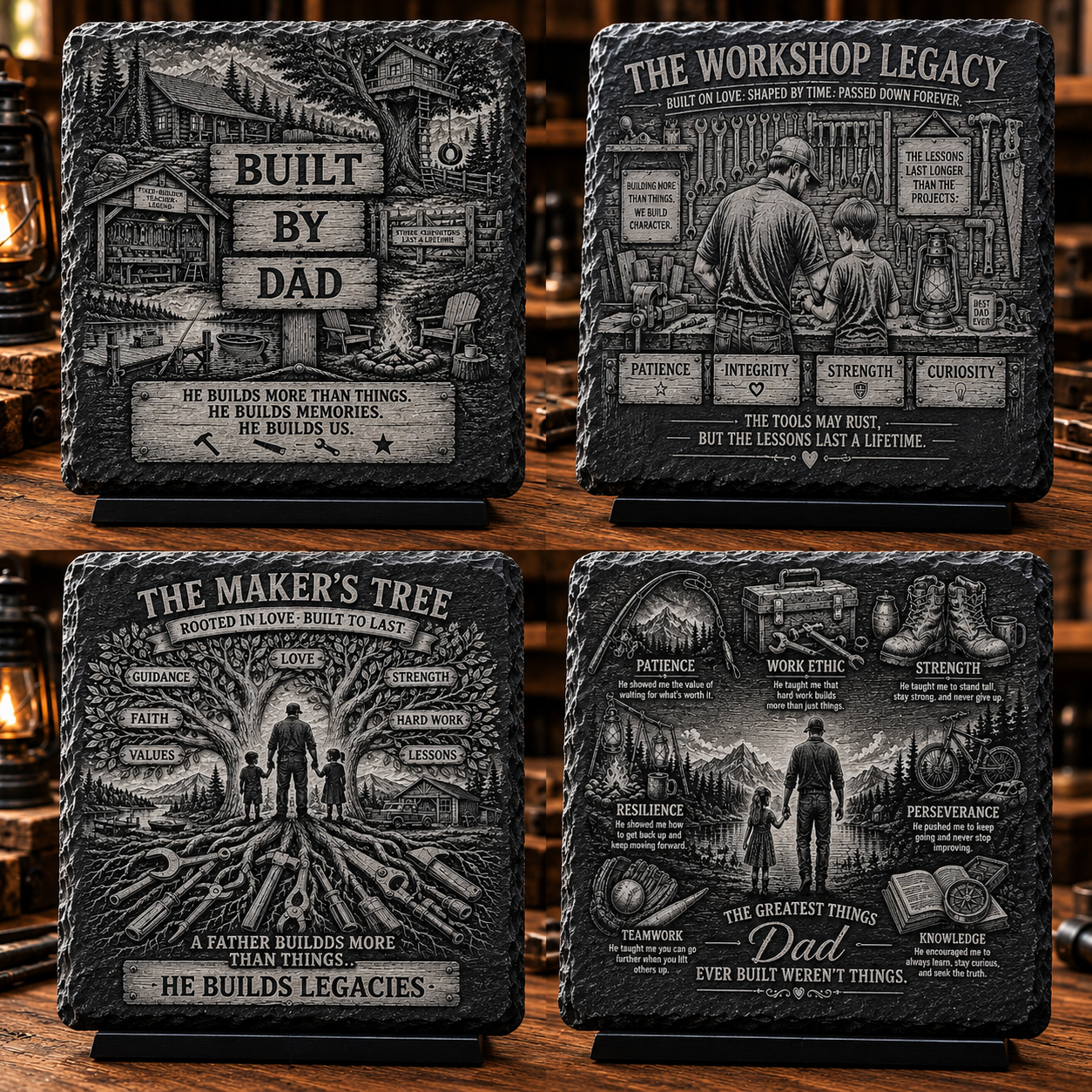Dad’s Legacy Slate Coaster Set of 4