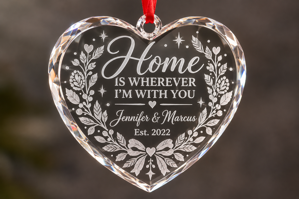 Home Is Wherever I’m With You Crystal Heart Ornament