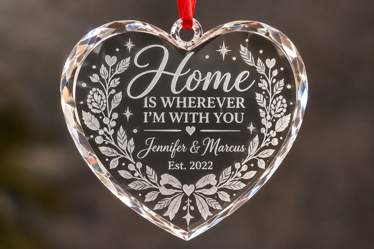 Home Is Wherever I’m With You Crystal Heart Ornament