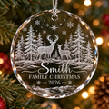 Family Christmas Crystal Round Ornament