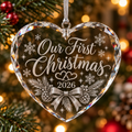 Our First Christmas 2026 Crystal Heart Ornament