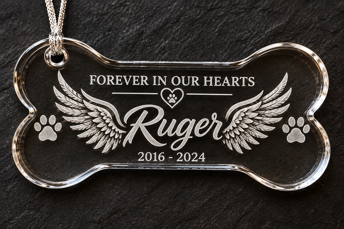 Personalized Pet Memorial Bone Ornament