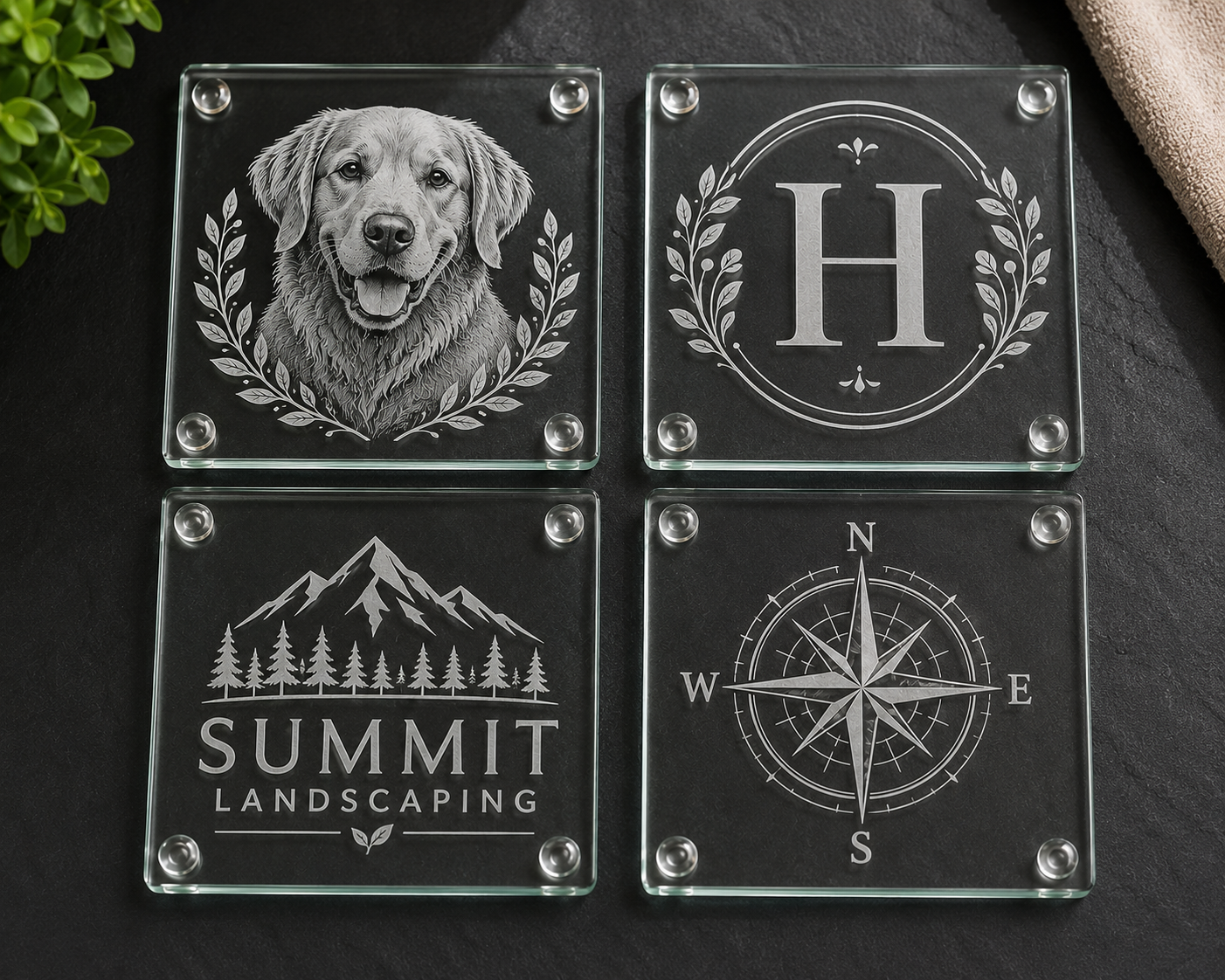 Glass Keepsake Coaster Set of 4