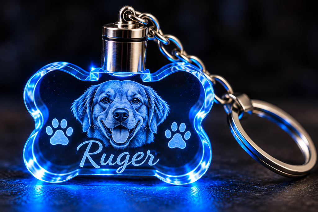 Custom Crystal Bone LED Keychain