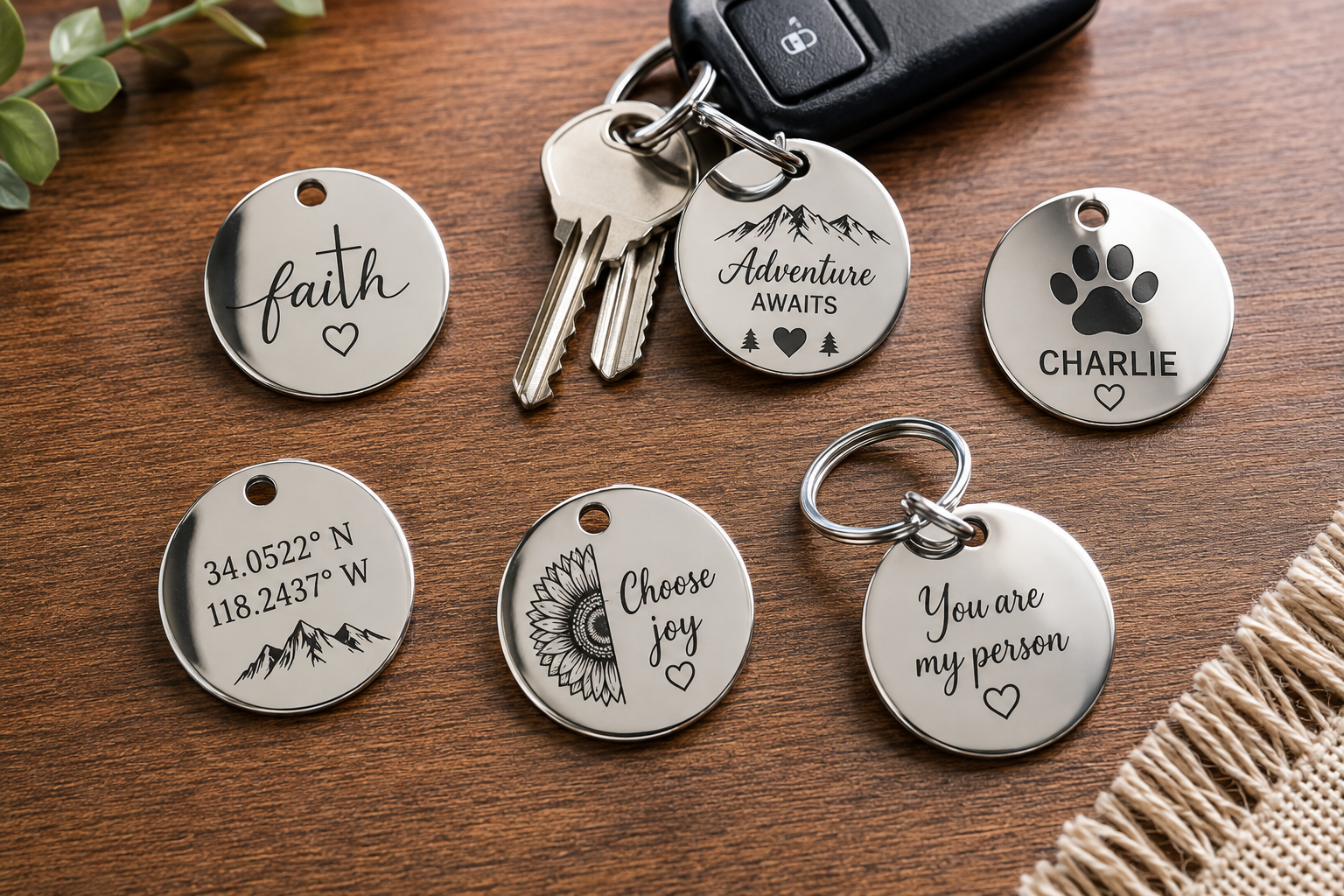 Round Stainless Steel Keepsake Tag