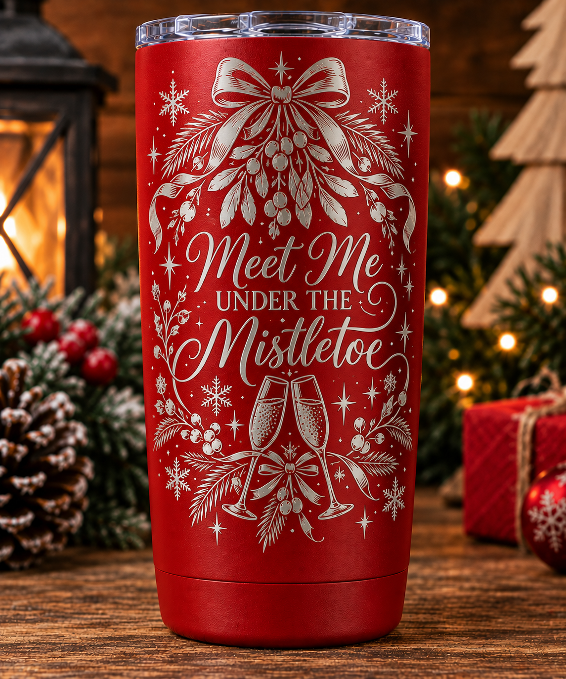 Meet Me Under the Mistletoe Engraved 20 oz Tumbler