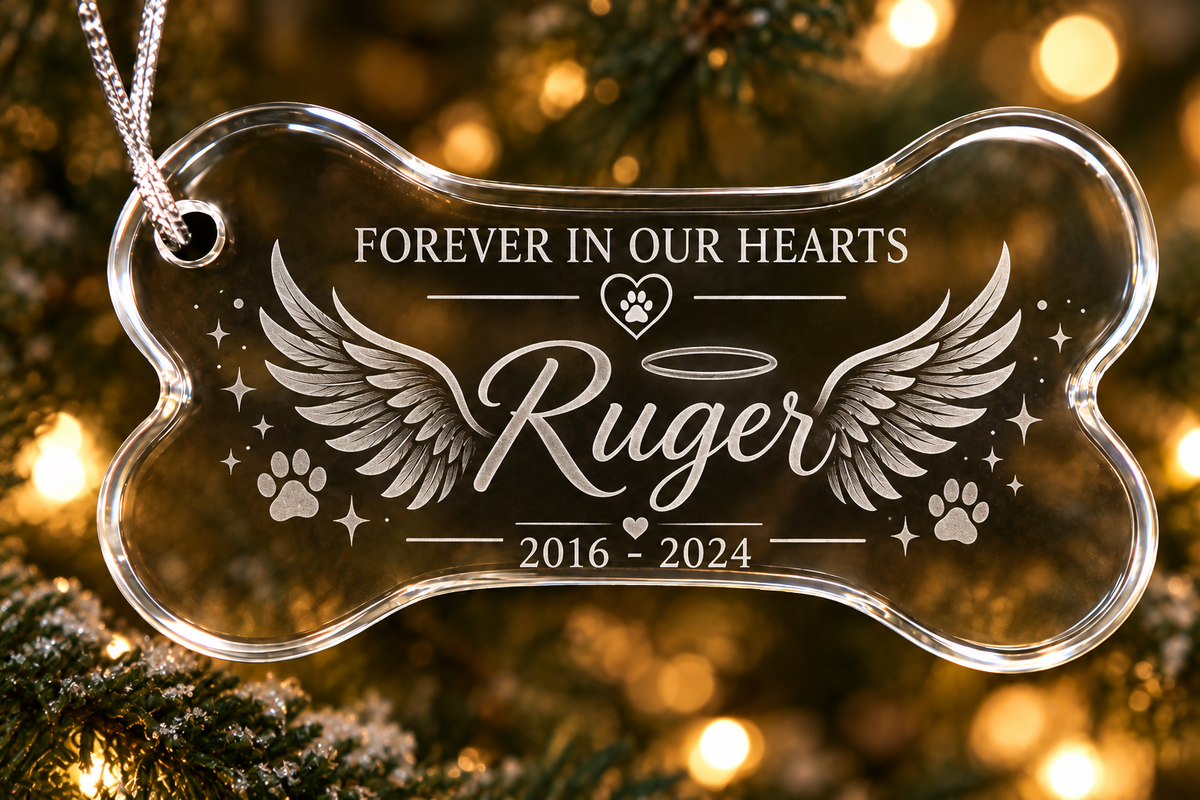 Personalized Pet Memorial Bone Ornament