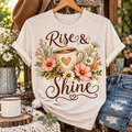 Rise & Shine Coffee Floral T-Shirt