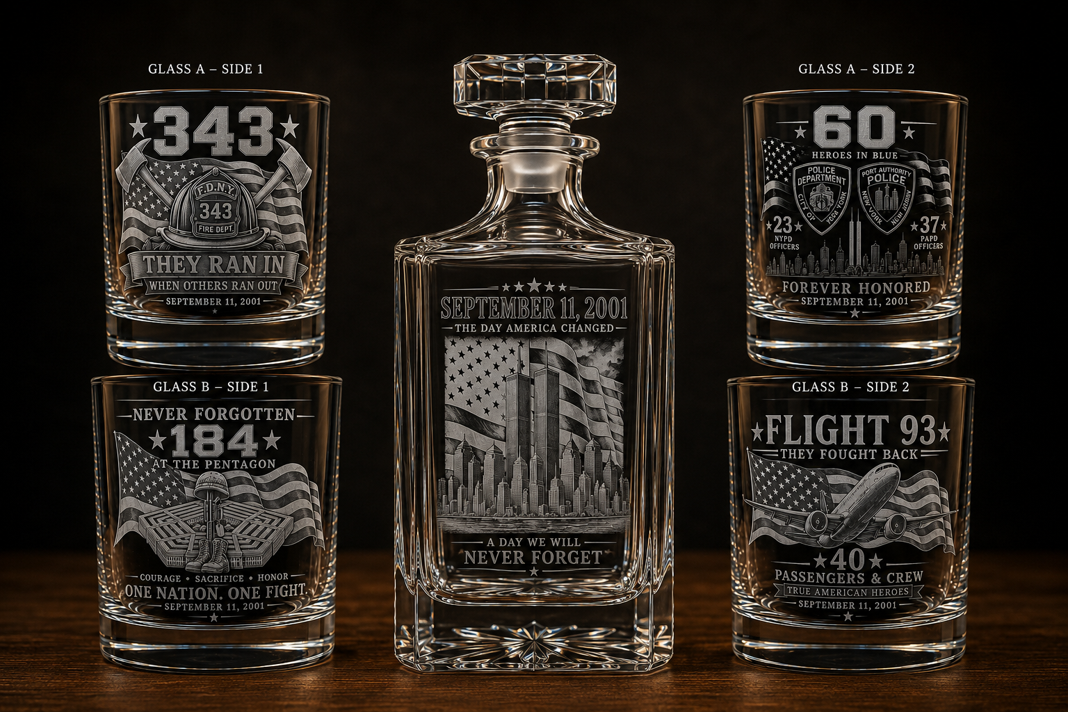 September 11 Memorial Decanter Set