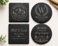 Slate Coasters Set of 4 - Round or Square