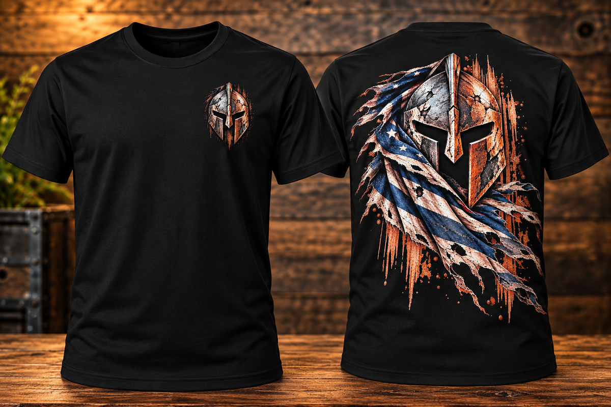 American Warrior Spartan Helmet T-Shirt