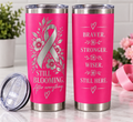 Still Blooming Breast Cancer Awareness Engraved Tumbler – 20 oz