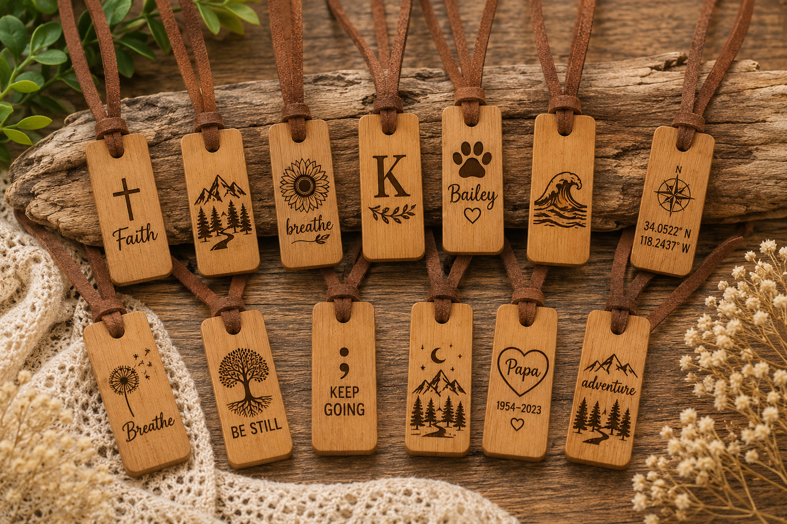 Wood Pendant Necklace